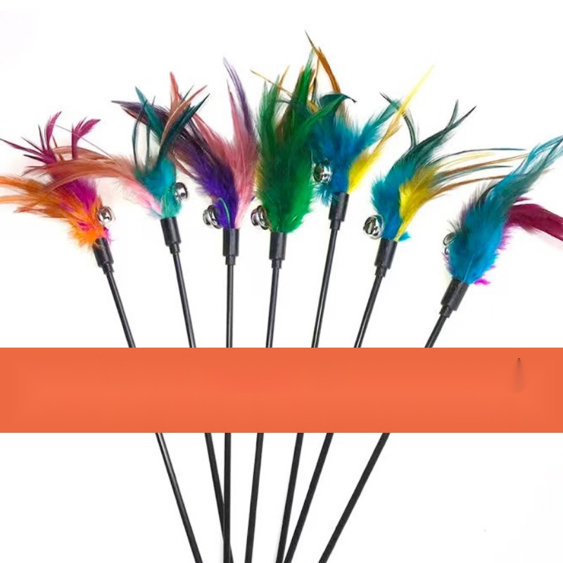 Special Offer Interactive Cat Wand Bell Interactive Cat Wand Cat Toy Wild Chicken Feather Interactive Cat Wand Funny Cat - Image 4