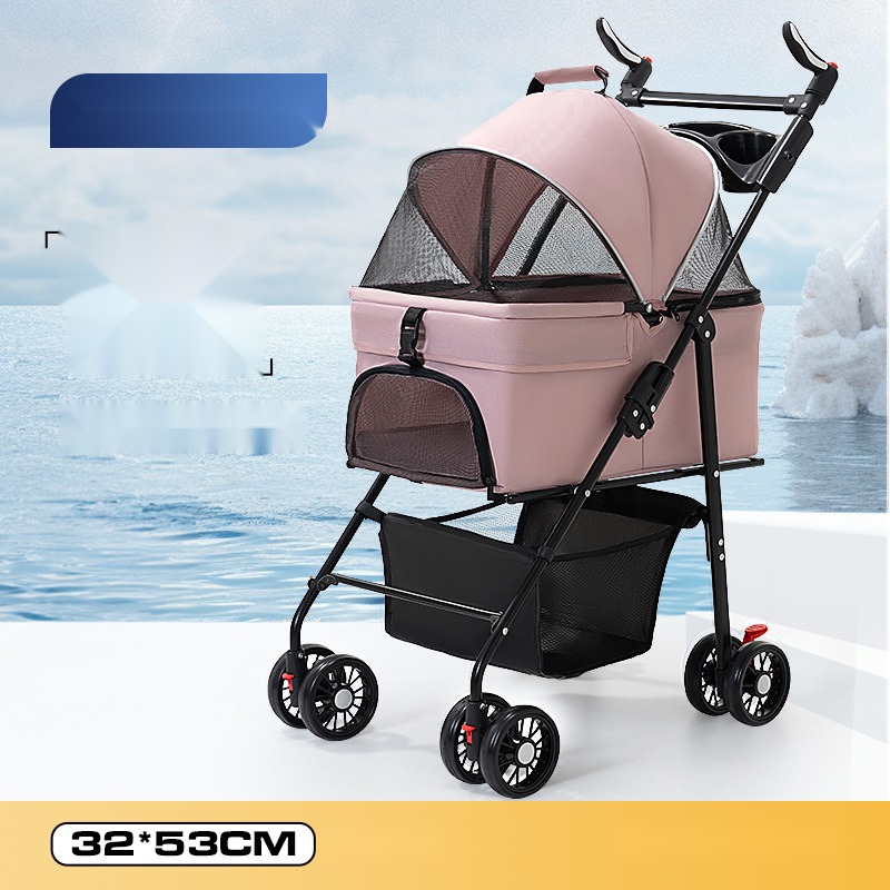 Pet Stroller Dog Cat Teddy Trolley out Small and Medium-Sized Dog Trolley Lightweight Foldable Separation - Image 5