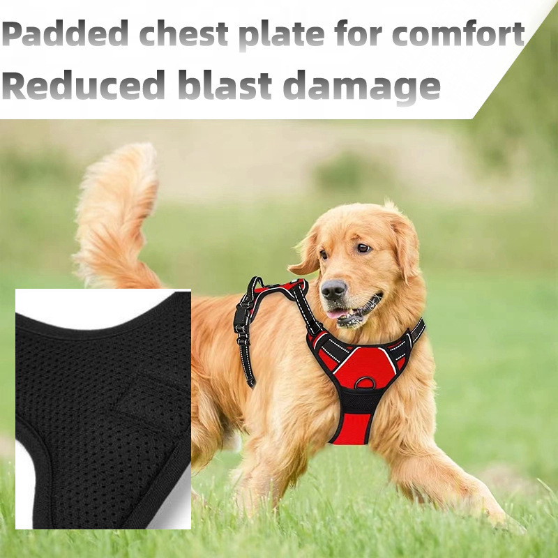 Pet Anti-Explosion Vest Reflective Chest Strap Large Dog Chain Pull Labrador Golden Retriever Chest Back - Image 4