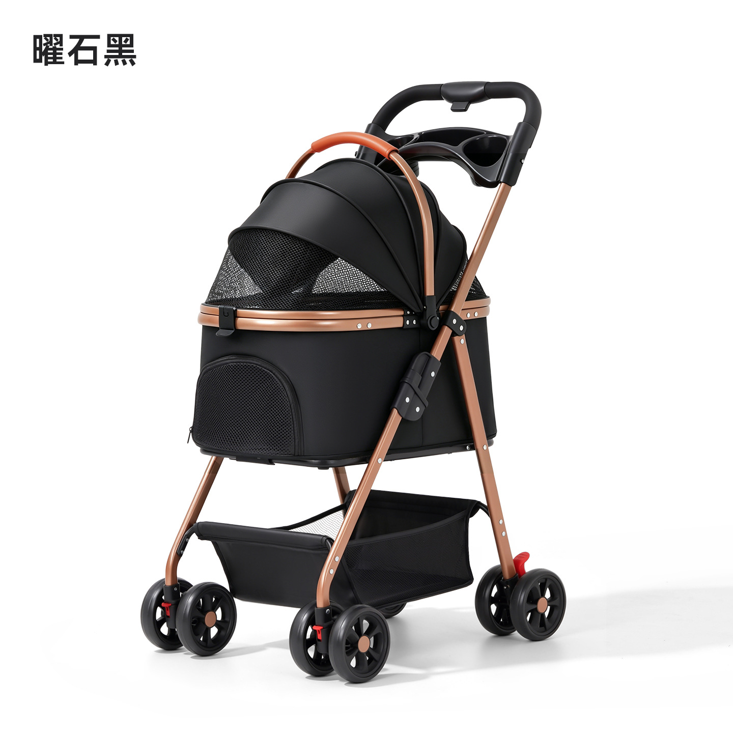 Detachable Pet Stroller Dog Cat out Small and Medium Dogs One-Click Folding Elderly Dog Scooter Trolley - Image 7