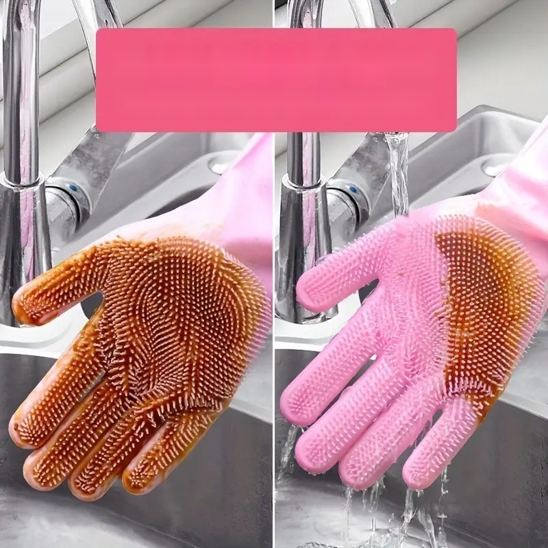 Clean Silicone Gloves—Rubber Gloves for Household Dishwashing, Car Washing, Kitchen, Bathroom, a - Image 5
