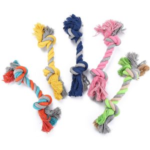 Pet Dog Toy Cotton Rope Cotton Knot Bone 18cm Small Interactive Dog Training Bite-Resistant Factory Spot