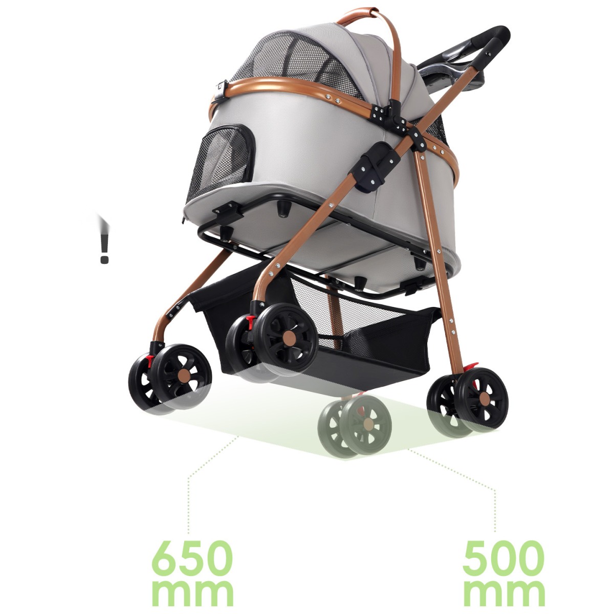 Pet Stroller Dog Cat Lightweight Foldable Detachable Outing Pet Trolley Dog Walking Detachable Basket - Image 5