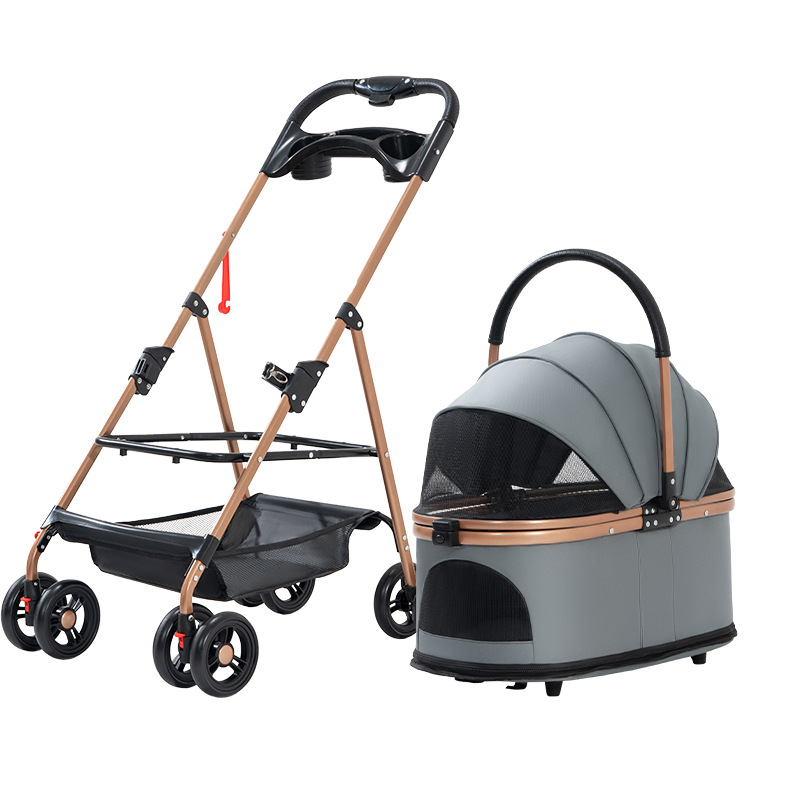 Pet Stroller Dog Cat Walking Trolley Bag Separation out Small Dog Trolley Lightweight Foldable - Image 6
