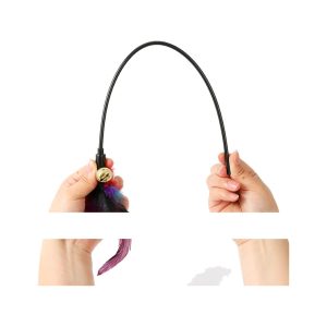 Interactive Cat Wand Spot Colorful Feather Interactive Cat Wand Bell Short Rod Plastic Funny Cat Toy