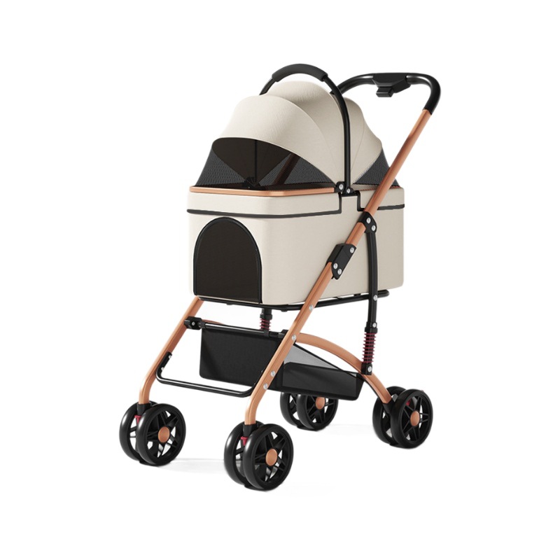 Pet Stroller Pet Outing Trolley Detachable Dog Cat Stroller Separate Lightweight Foldable Supplies - Image 6