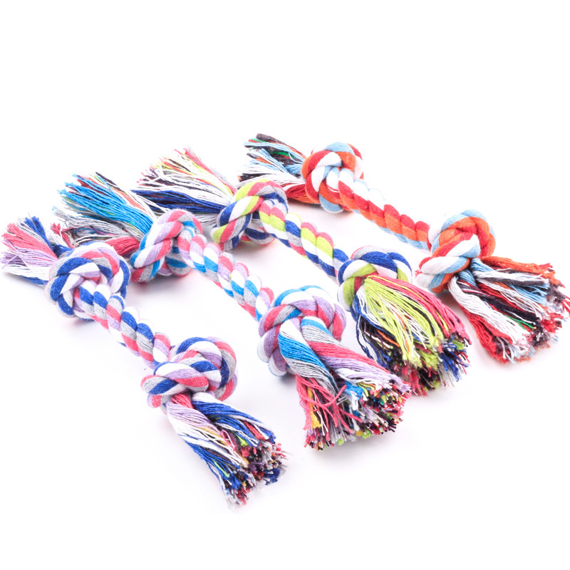 Dog Toy Double Knot Cotton Rope Small 17cm Teether Stick Large and Small Dog Bite-Resistant Rope Funny Cat Toy - Image 6