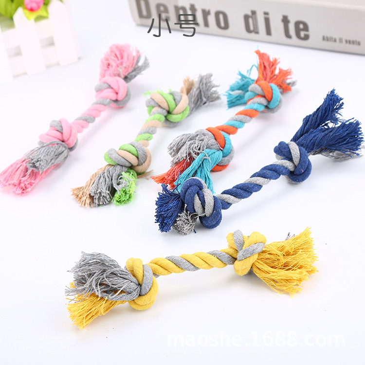 Pet Dog Toy Cotton Rope Cotton Knot Bone 18cm Small Interactive Dog Training Bite-Resistant Factory Spot - Image 9