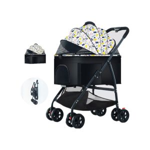 Lightweight Folding Pet Trolley Cat Dog Bag Detachable Cage out Small Pet Car Portable Pet Sleeping Basket