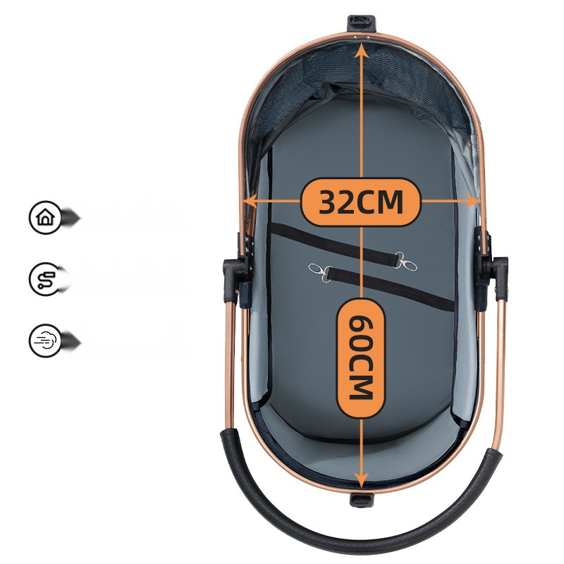 Pet Stroller Dog Cat Walking Trolley Bag Separation out Small Dog Trolley Lightweight Foldable - Image 3