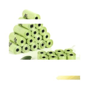 Factory Degradable Pet Garbage Bag 15 PCs/Roll Thickened Dog Stool Bag Pet Dog Stool Bag Supplies