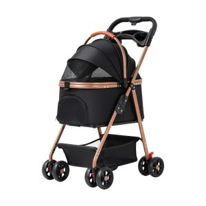 Pet Stroller One-Click Folding Dog Cat Teddy Trolley Detachable Pet Car Walking Dog Elderly Scooter