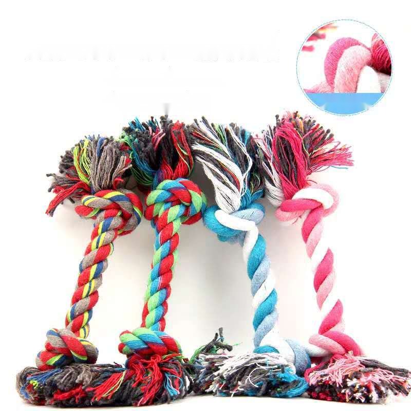 Rope Double Knot Toy Dog Bite Rope Molar Bite-Resistant Tooth Cleaning Hand Pull Rope Cotton Thread Woven Cat and Dog Fu - Image 5