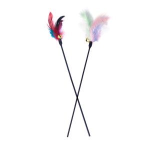 Feather Interactive Cat Wand 65cm Funny Cat Super Long Soft Rod Bell Sound Toy Cat