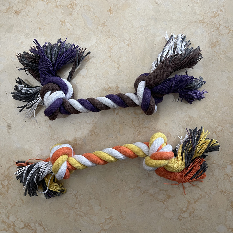 Dog Toy Set Spot Cotton Rope Bite Toy Wear-Resistant Dog Molar Toy Factory Amazon Knot - Image 3