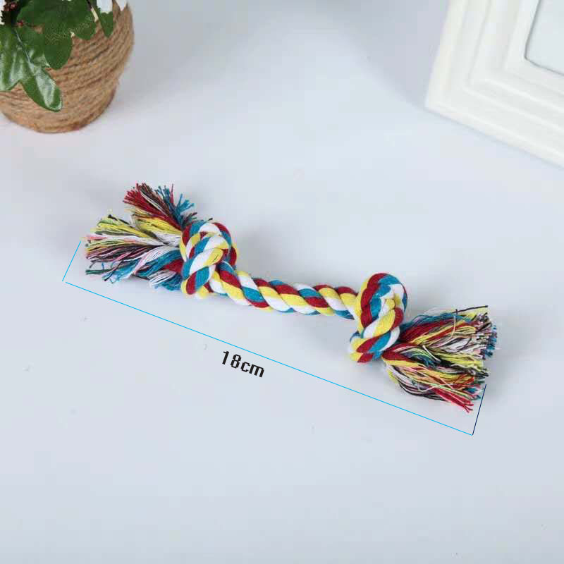 Rope Double Knot Toy Dog Bite Rope Molar Bite-Resistant Tooth Cleaning Hand Pull Rope Cotton Thread Woven Cat and Dog Fu - Image 7