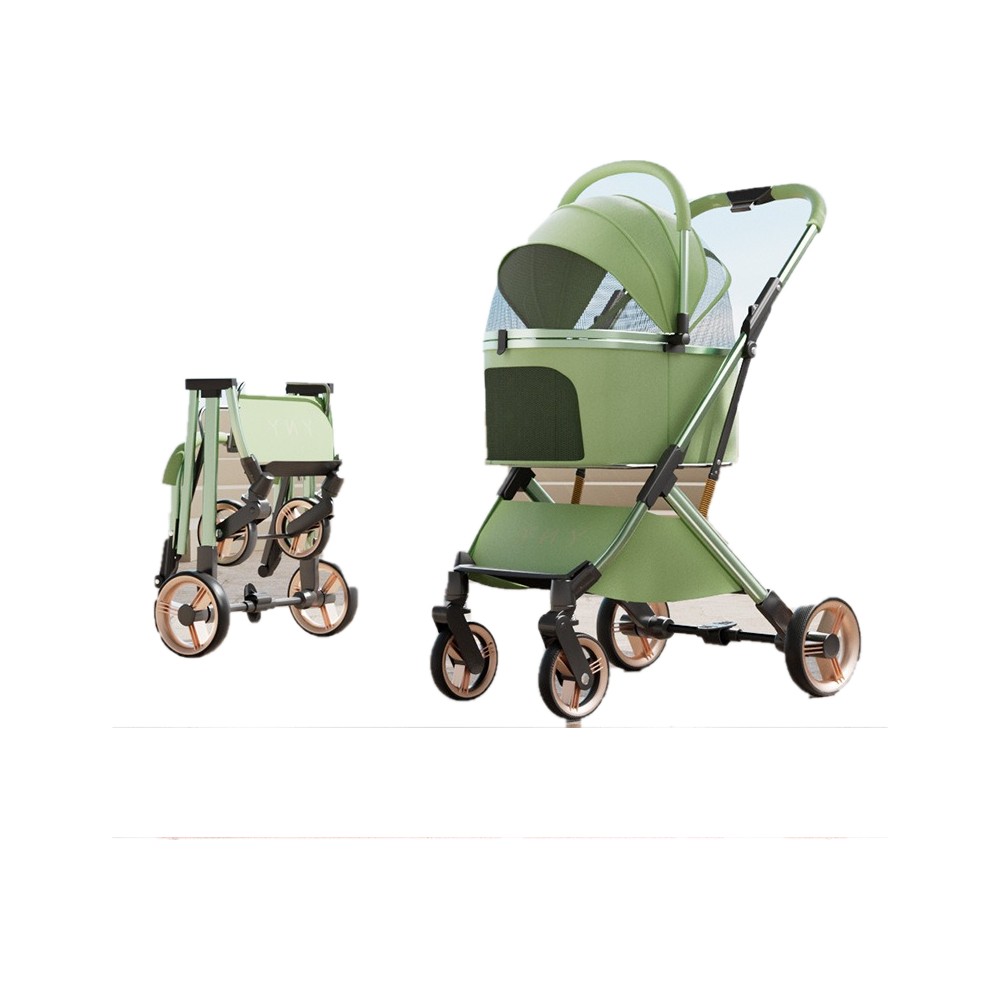 Detachable Pet Stroller One-Click Car Collection Ultra-Light Portable out Cat and Dog Stroller Aluminum Alloy Frame Four - Image 8