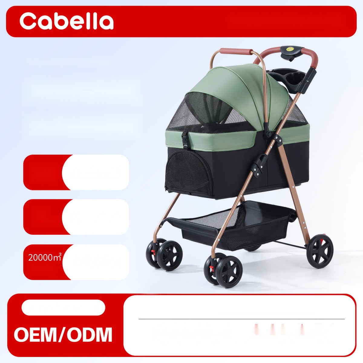 Pet Stroller Dog Cat Lightweight Foldable Detachable out Pet Stroller Dog Walking Cat Bag Basket - Image 2