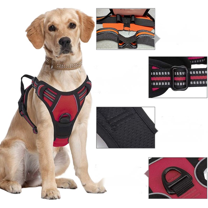 Pet Anti-Explosion Vest Reflective Chest Strap Large Dog Chain Pull Labrador Golden Retriever Chest Back - Image 3
