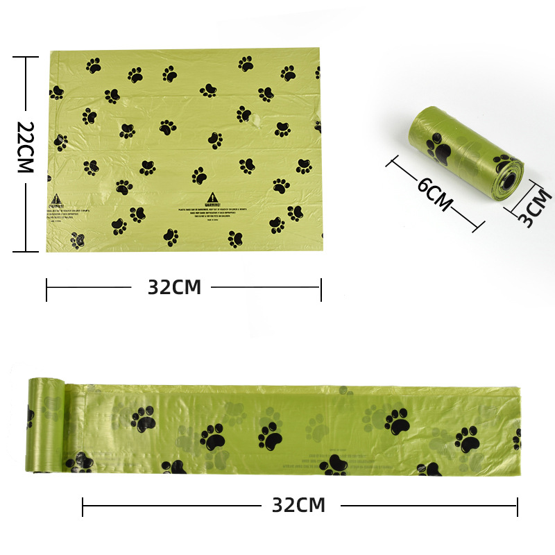 Pet Cleaning Supplies 1.5 Silk Screen Flower Pet Dog Stool Bag Portable Point Break Degradable Cleaning Bag Garbage Bag - Image 5